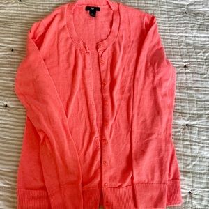 Bright orangey pink Gap cardigan